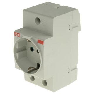 ABB 16A Grey 1 Gang Plug Socket Indoor Type L Italian DIN Rail Mount 2CSM110000R0701 M1173
