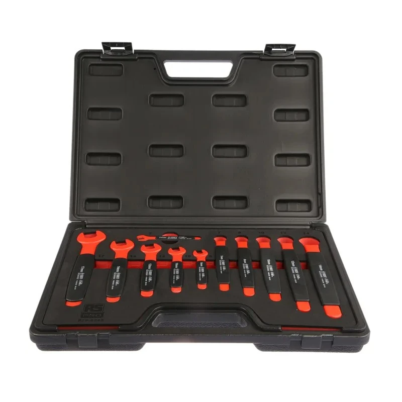 RS PRO Insulated Combination Spanner Set 11 Pieces 7 to 17 mm Chrome Vanadium Steel 829-6546