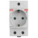ABB 16A Grey 1 Gang Indoor Plug Socket Type F DIN Rail Mount 250V M1175 2CSM212000R0721 M1175-L