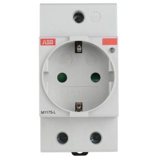 ABB 16A Grey 1 Gang Indoor Plug Socket Type F DIN Rail Mount 250V M1175 2CSM212000R0721 M1175-L