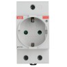 ABB 16A Grey 1 Gang Indoor Plug Socket Type F DIN Rail Mount 250V M1175 2CSM212000R0721 M1175-L