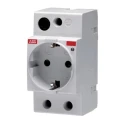 ABB 16A Grey 1 Gang Indoor Plug Socket Type F DIN Rail Mount 250V M1175 2CSM212000R0721 M1175-L