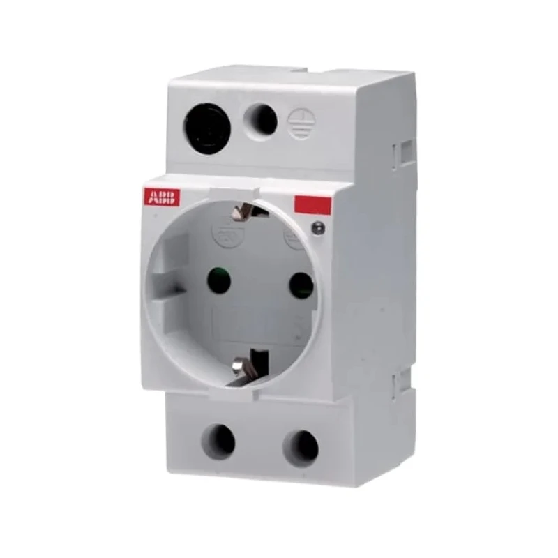 ABB 16A Grey 1 Gang Indoor Plug Socket Type F DIN Rail Mount 250V M1175 2CSM212000R0721 M1175-L