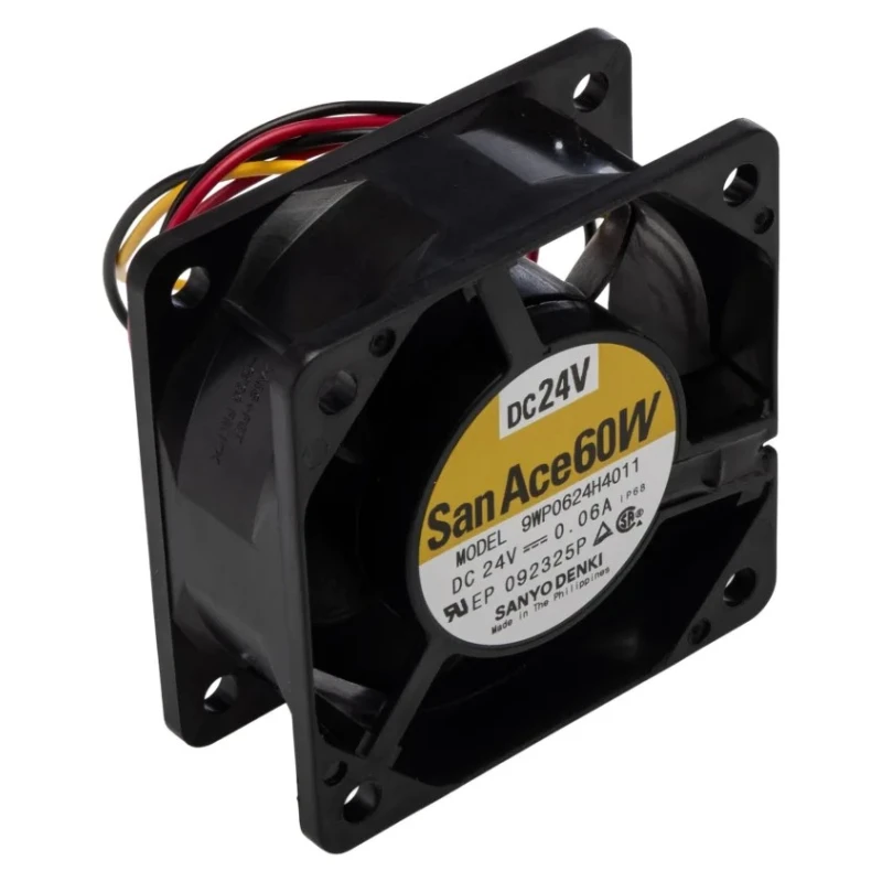 Sanyo Denki San Ace 9WP Series Axial Fan 24V DC 1.44W 31.8 m³/h Air Flow IP68 60mm x 60mm x 25mm 