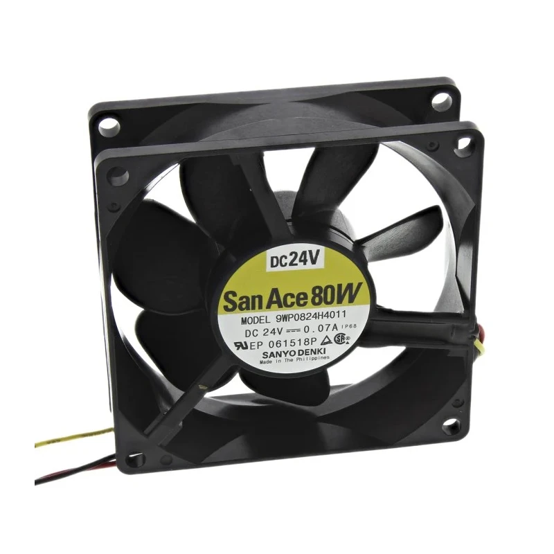 Sanyo Denki San Ace 9WP Series Axial Fan 24V DC 1.68W 70mA Max 61.9 m³/h IP68 80mm x 80mm x 25mm 