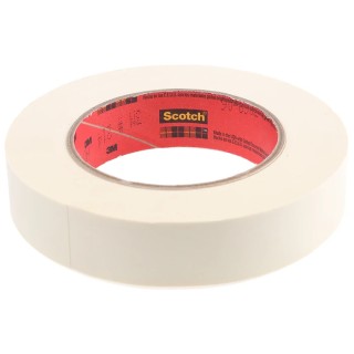 3M Beige Scotch 214 Masking Tape Paper Backed Rubber Adhesive 25mm x 55m 0.15mm Thickness 214X25,4