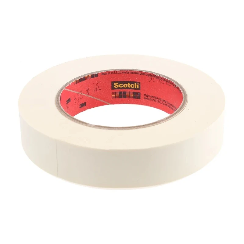 3M Beige Scotch 214 Masking Tape Paper Backed Rubber Adhesive 25mm x 55m 0.15mm Thickness 214X25,4