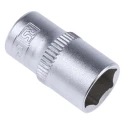 RS PRO 1/4 in Drive 10 mm 6 Point Square Chrome Vanadium Steel Socket 830-4016