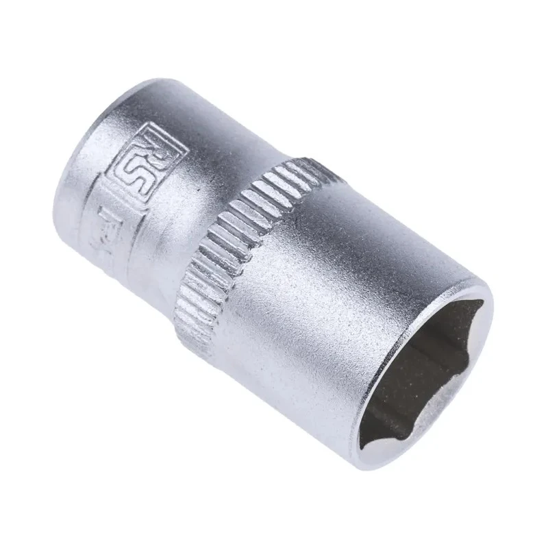 RS PRO 1/4 in Drive 10 mm 6 Point Square Chrome Vanadium Steel Socket 830-4016