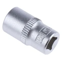 RS PRO 1/4 in Drive 10 mm 6 Point Square Chrome Vanadium Steel Socket 830-4016
