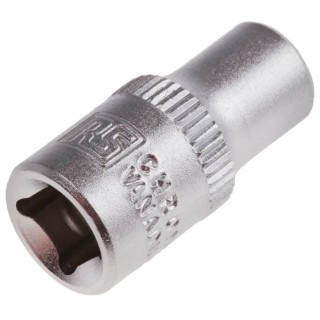 RS PRO Professional 1/4 in Drive 6 mm 6 Point Hexagon Square Drive Socket Chrome Vanadium Steel 830-4007