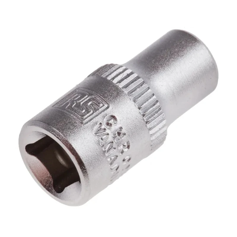 RS PRO Professional 1/4 in Drive 6 mm 6 Point Hexagon Square Drive Socket Chrome Vanadium Steel 830-4007