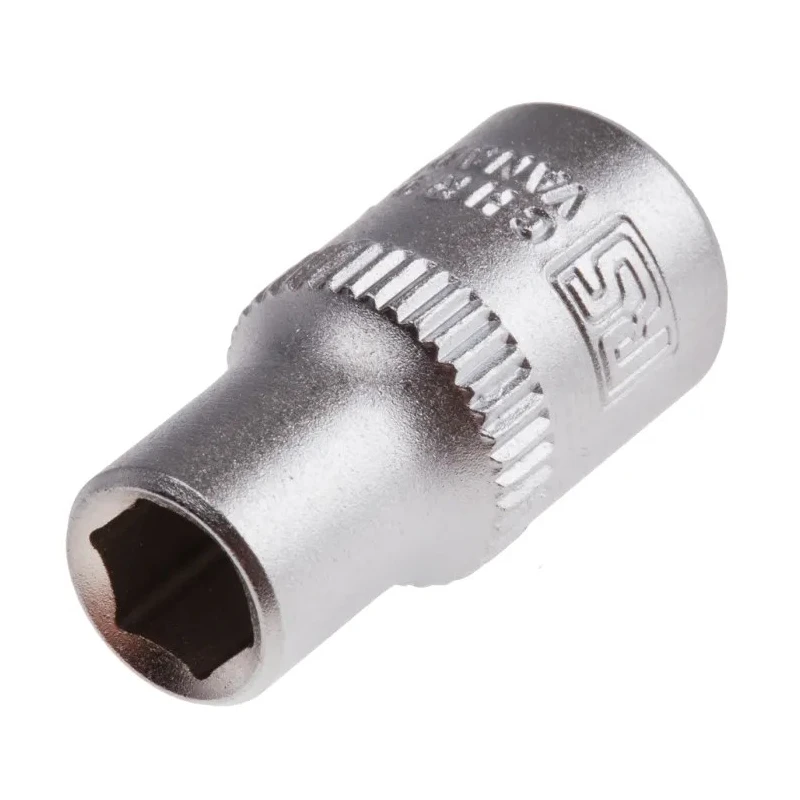 RS PRO Professional 1/4 in Drive 6 mm 6 Point Hexagon Square Drive Socket Chrome Vanadium Steel 830-4007