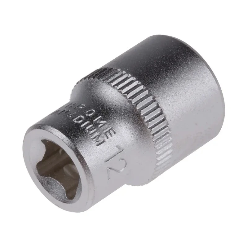 RS PRO 1/4 in Drive 12 mm 6 Point Square Chrome Vanadium Steel Socket 830-4029