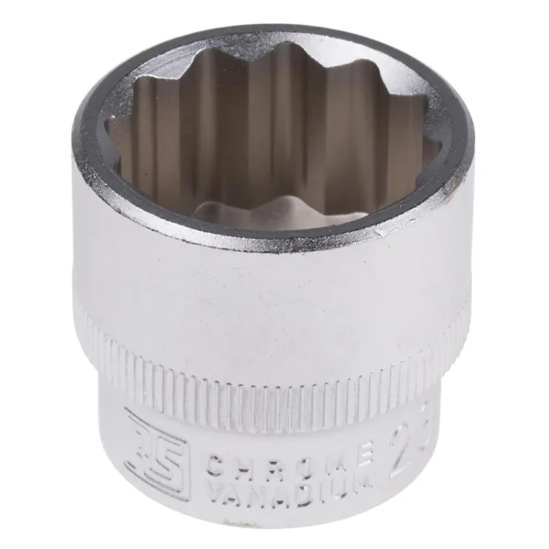 RS PRO 3/8 in Drive 23 mm 12 Point Square Chrome Vanadium Steel Socket 830-4085