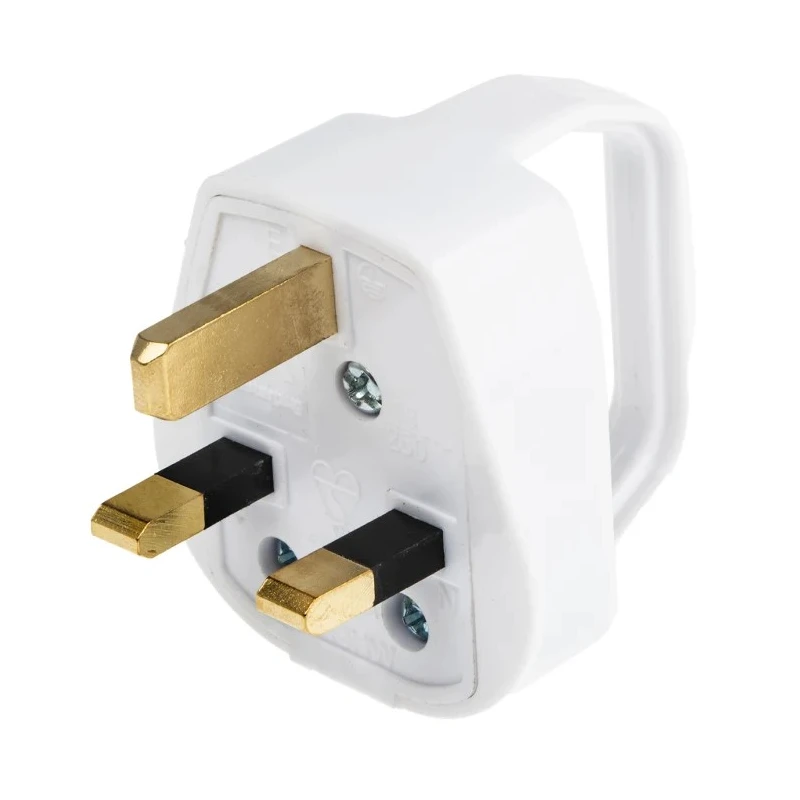Masterplug 13A 250V UK Mains Plug White Cable ABS Screw Termination PT13HW-MS