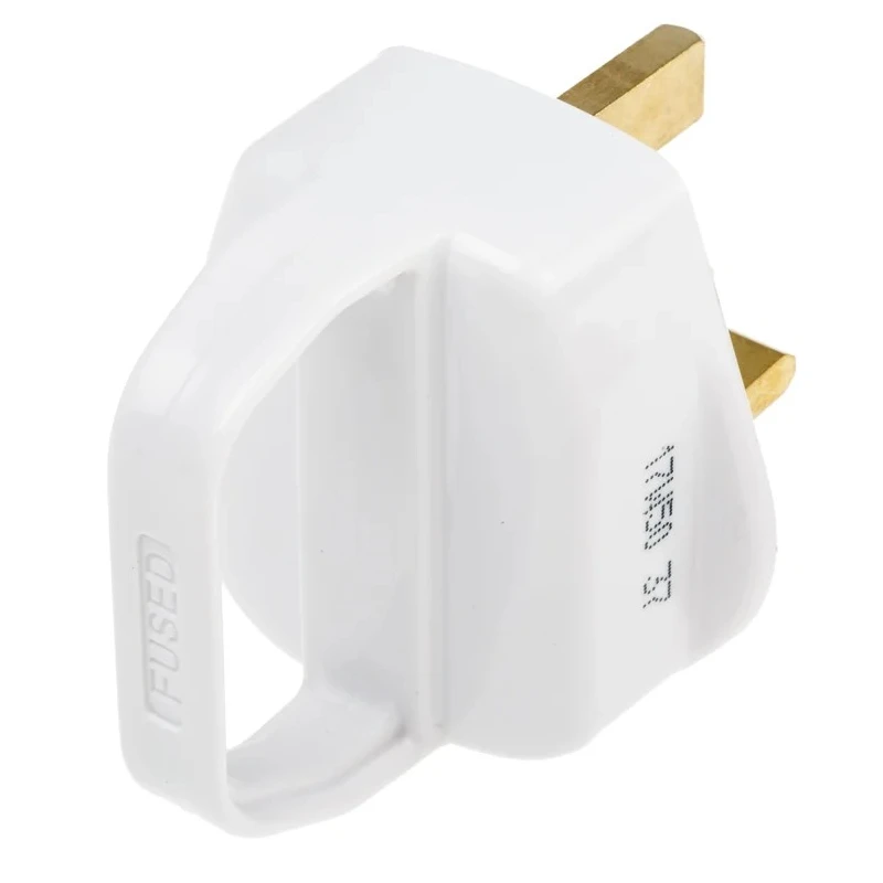 Masterplug 13A 250V UK Mains Plug White Cable ABS Screw Termination PT13HW-MS