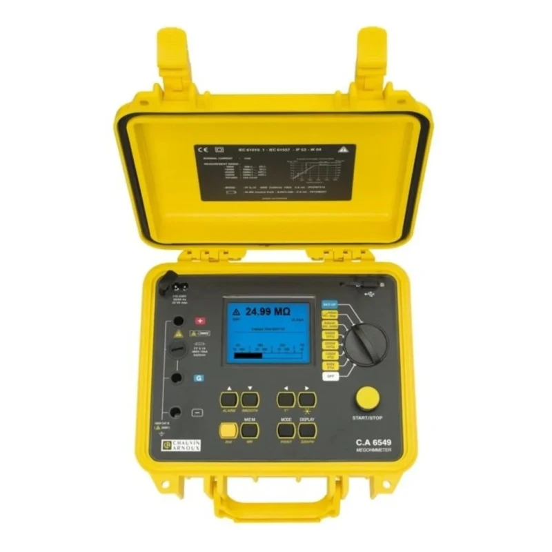 Chauvin Arnoux Insulation Resistance Tester CA 6549, 40 V Min, 5100 V Max, 10000 GΩ, Cat I 2 Aurix, UKAS CA 6549 P01139713