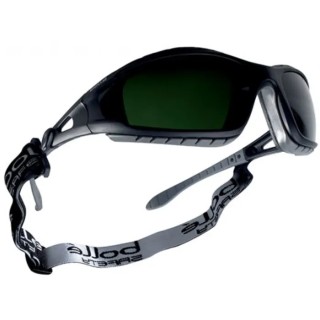 Bolle Safety Welding Glasses with TRACKER Series, Anti-Scratch, Anti-Fog Coating, Shade 5, Green Lens, Black TRACWPCC5