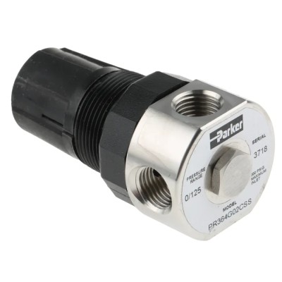 Parker 1/4 in Pneumatic Regulator Stainless Steel Body 20.7 bar 12SCFM Flow PR364G02CSS