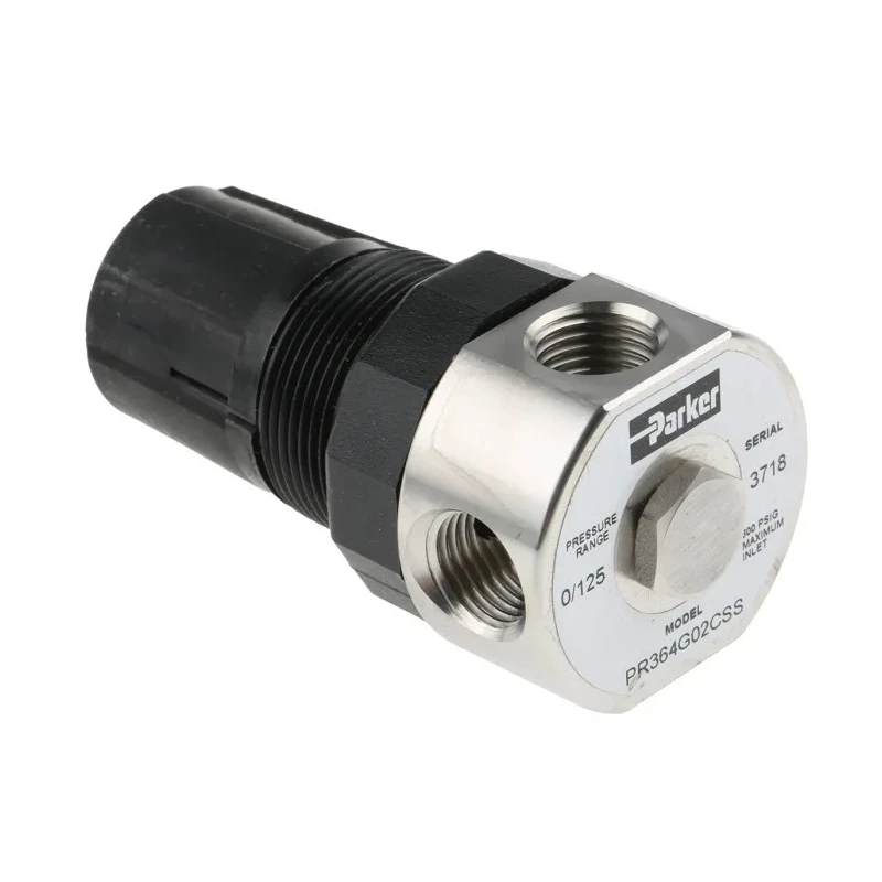 Parker 1/4 in Pneumatic Regulator Stainless Steel Body 20.7 bar 12SCFM Flow PR364G02CSS