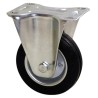 Guitel Hervieu Fixed Castor with 100 mm Rubber Wheel, 100 kg Load Capacity, 130 mm Overall Height, Pressed Steel 5280420