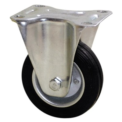 Guitel Hervieu Fixed Castor 125 kg Capacity 125 mm Wheel Diameter Rubber Wheel 5160520