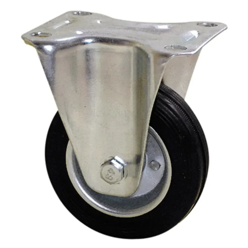 Guitel Hervieu Fixed Castor 125 kg Capacity 125 mm Wheel Diameter Rubber Wheel 5160520