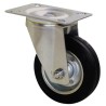 Guitel Hervieu Swivel Castor 125 mm Wheel Diameter 125 kg Load Capacity Rubber Wheel Pressed Steel Frame Zinc Plated 2160520