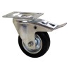 Guitel Hervieu Braked Swivel Castor, 125 kg Load Capacity, 125 mm Rubber Wheel, Pressed Steel Frame, Bright Zinc 21700520