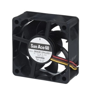 Sanyo Denki San Ace Series Axial Fan, 12V DC, 1.1 m³/min Airflow, 4.2W Power, 350mA Current, 60x60x25 mm 9RA0612P4J001