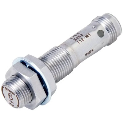 Omron Threaded Barrel Inductive Proximity Sensor M12, NPN Output, 30V DC, 6 mm Detection Distance, Shielded E2EW-X6C112-M1