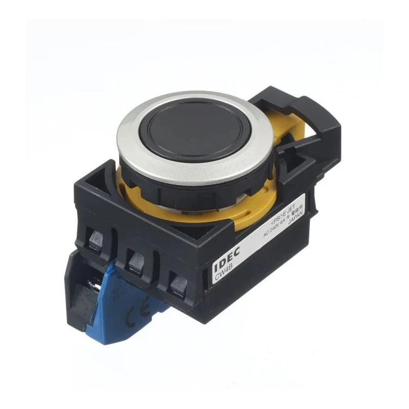 Idec CW Series Push Button Switch, Momentary, Panel Mount, 22 mm Cutout, 1 NO Contact, IP20/IP65/IP66/IP67, 240 V CW4B-M1E10B