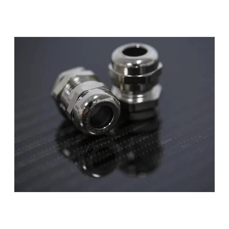 Alpha Wire Metallic Nickel Plated Brass Cable Gland, M16 Thread, 5 mm to 10 mm Diameter, IP68, Locknut Included 831-9021