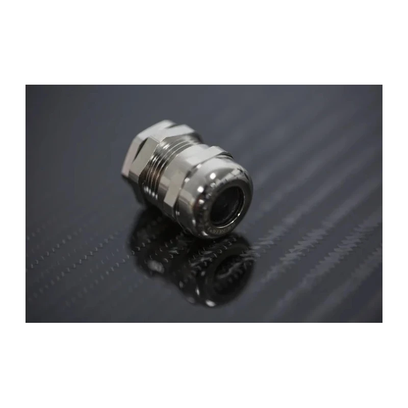 Alpha Wire Metallic Nickel Plated Brass Cable Gland, M16 Thread, 5 mm to 10 mm Diameter, IP68, Locknut Included 831-9021