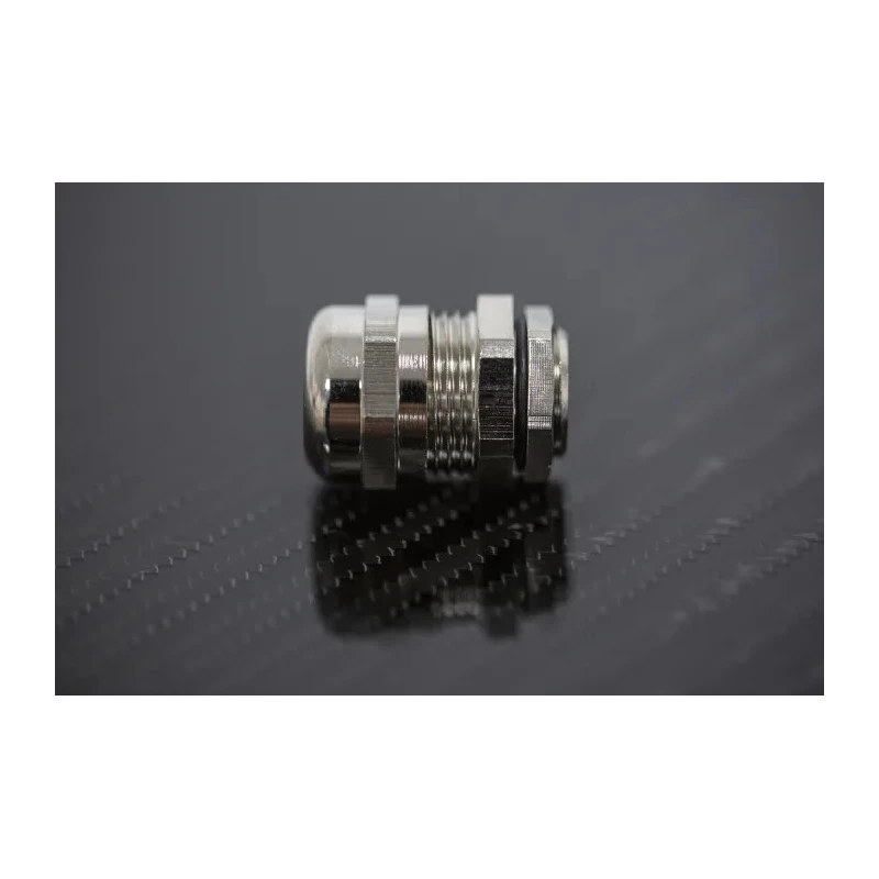 Alpha Wire Metallic Nickel Plated Brass Cable Gland, M16 Thread, 5 mm to 10 mm Diameter, IP68, Locknut Included 831-9021