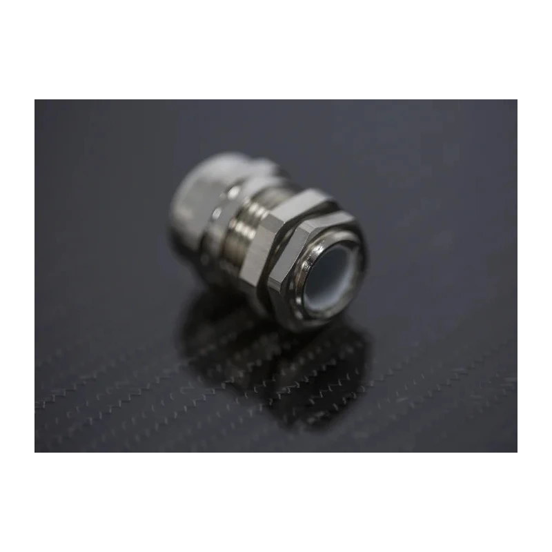 Alpha Wire Metallic Nickel Plated Brass Cable Gland, M16 Thread, 5 mm to 10 mm Diameter, IP68, Locknut Included 831-9021