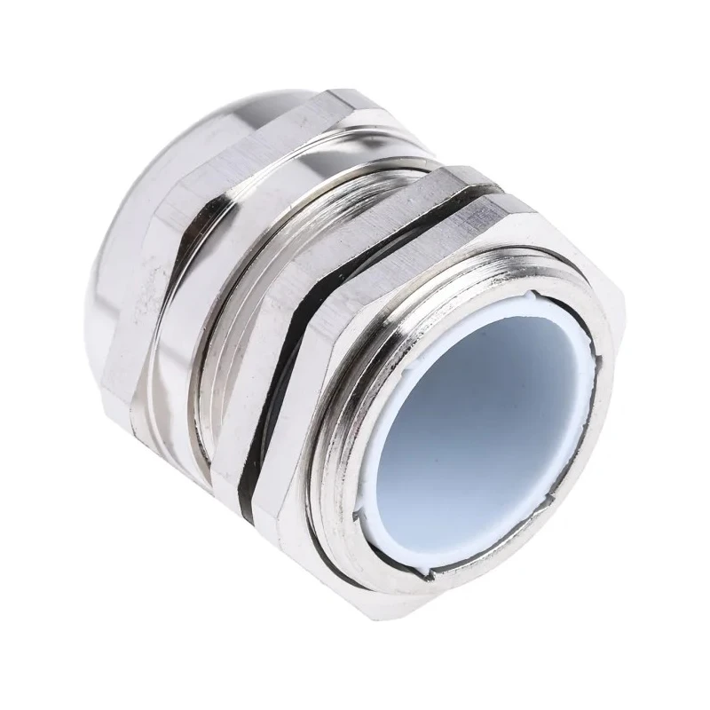 RS PRO Metallic Nickel Plated Brass Cable Gland M32 Thread Size, 15 mm Min. Cable Diameter, 22 mm Max. Cable 831-9037