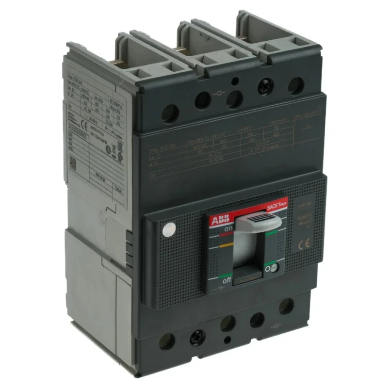 ABB Protecta XT3D Molded Case Circuit Breaker 3-Pole 250A 36kA Breaking Capacity DIN Rail XT3D