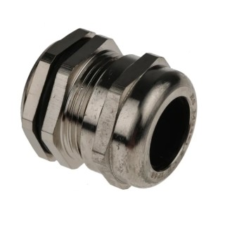 SIB Metallic Nickel Plated Brass Cable Gland M25 Thread, 9 mm to 16 mm Diameter, IP68 Rated, Locknut Included 831-9028