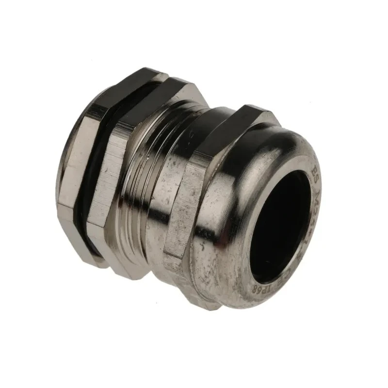 SIB Metallic Nickel Plated Brass Cable Gland M25 Thread, 9 mm to 16 mm Diameter, IP68 Rated, Locknut Included 831-9028