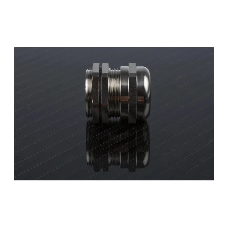 SIB Metallic Nickel Plated Brass Cable Gland M25 Thread, 9 mm to 16 mm Diameter, IP68 Rated, Locknut Included 831-9028