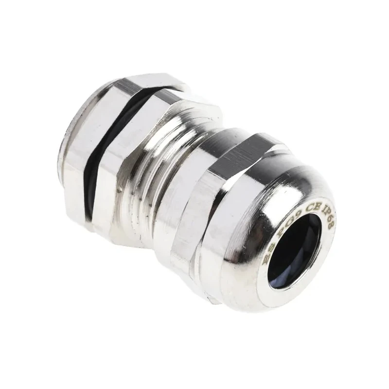 Alpha Wire Metallic Nickel Plated Brass Cable Gland PG9 Thread, 4 mm to 8 mm Cable Diameter, IP68 831-9040