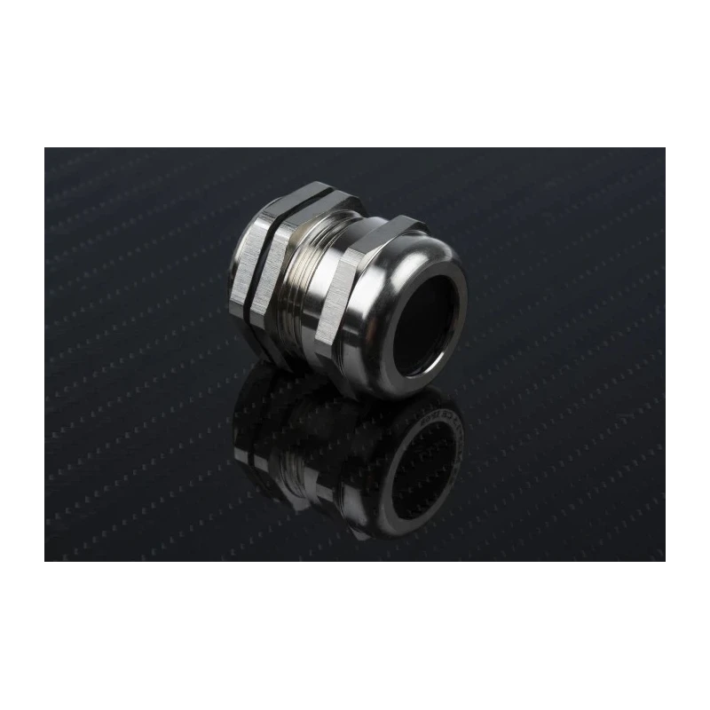SIB Metallic Nickel Plated Brass Cable Gland M25 Thread, 9 mm to 16 mm Diameter, IP68 Rated, Locknut Included 831-9028