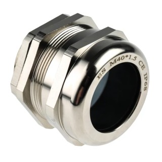 RS PRO Metallic Nickel Plated Brass Cable Gland, M40 Thread, 22 mm Min. Cable Diameter, 32 mm Max. Cable Diameter 831-9030