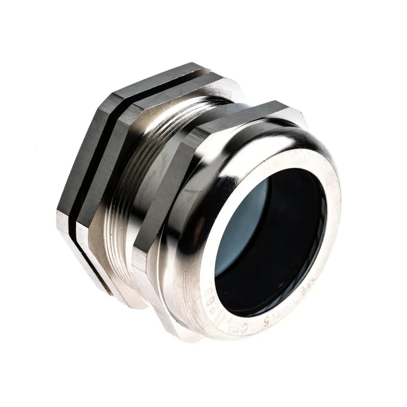 RS PRO Metallic Nickel Plated Brass Cable Gland, M50 Thread, 31 mm Min., 38 mm Max., IP68 831-9034