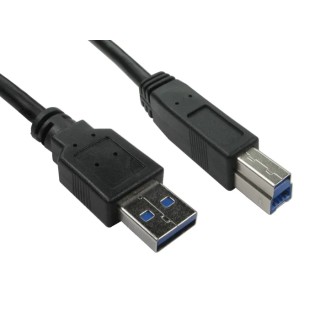 RS PRO IC Socket USB Cable Male USB Type A to Male USB 3.0 USB B Connector Black 2 m 236-9087