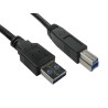 RS PRO IC Socket USB Cable Male USB Type A to Male USB 3.0 USB B Connector Black 2 m 236-9087