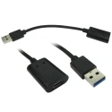 RS PRO IC Socket USB Cable Male USB Type C to Male USB 3.0 USB Type A Black 150 mm 236-9158
