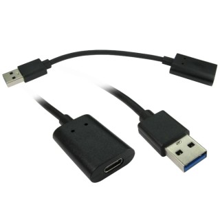 RS PRO IC Socket USB Cable Male USB Type C to Male USB 3.0 USB Type A Black 150 mm 236-9158